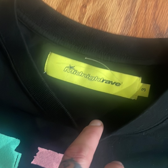 Midnight Rave x ASAP rocky “ God Save the Rave” Long Sleeve shirt sz L Brand New - Picture 3 of 5